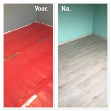 plaatsen Laminaat Soft Oak Grey.